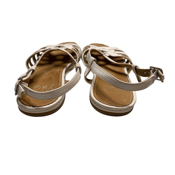 Yuu White Strappy Woven Sandals Womens Size 6.5 M Flat Casual Summer Shoes Beach - Picture 4 of 10